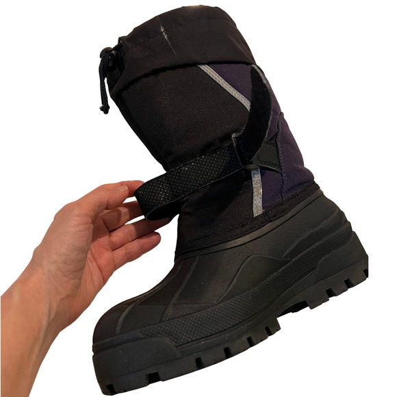 LL Bean Kids Snow Boots Black/purple Winter Cold Weather Insulated Buckle‎ - Picture 10 of 16